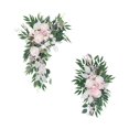 thumbnail image 1 of yuksok 2Pcs Silk Flower Swag Arch Hanging for Wedding Welcome Sign Decoration Pink Rose, 1 of 9