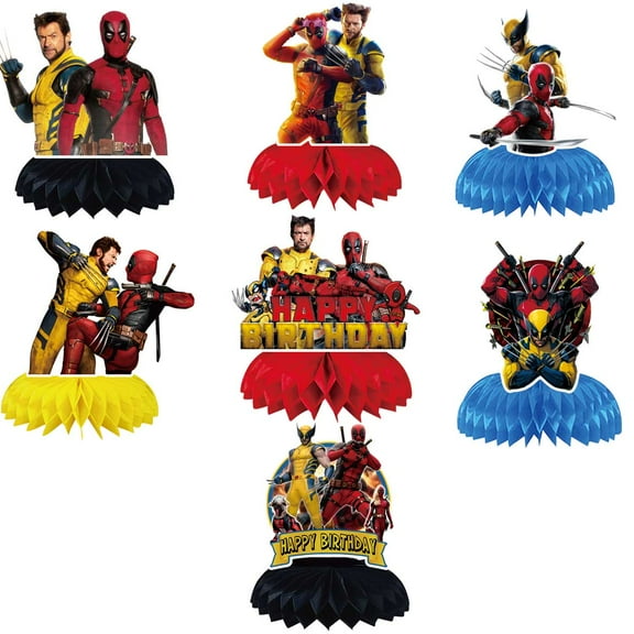 Deadpool and Wolverine Honeycomb Centerpieces Table Toppers Decorations for Birthday Party Decor Supplies