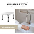 thumbnail image 3 of FUTUREORYY 1Pcs Height Adjustable Stool Metal Stools White Non-slip Wear-resistant for Adults Bathroom Use, 3 of 7