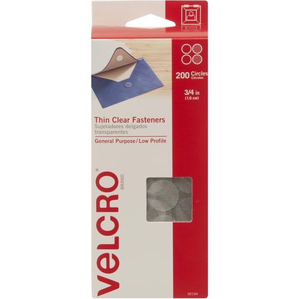 VELCRO® Brand Thin Clear Fasteners General Purpose Low Profile