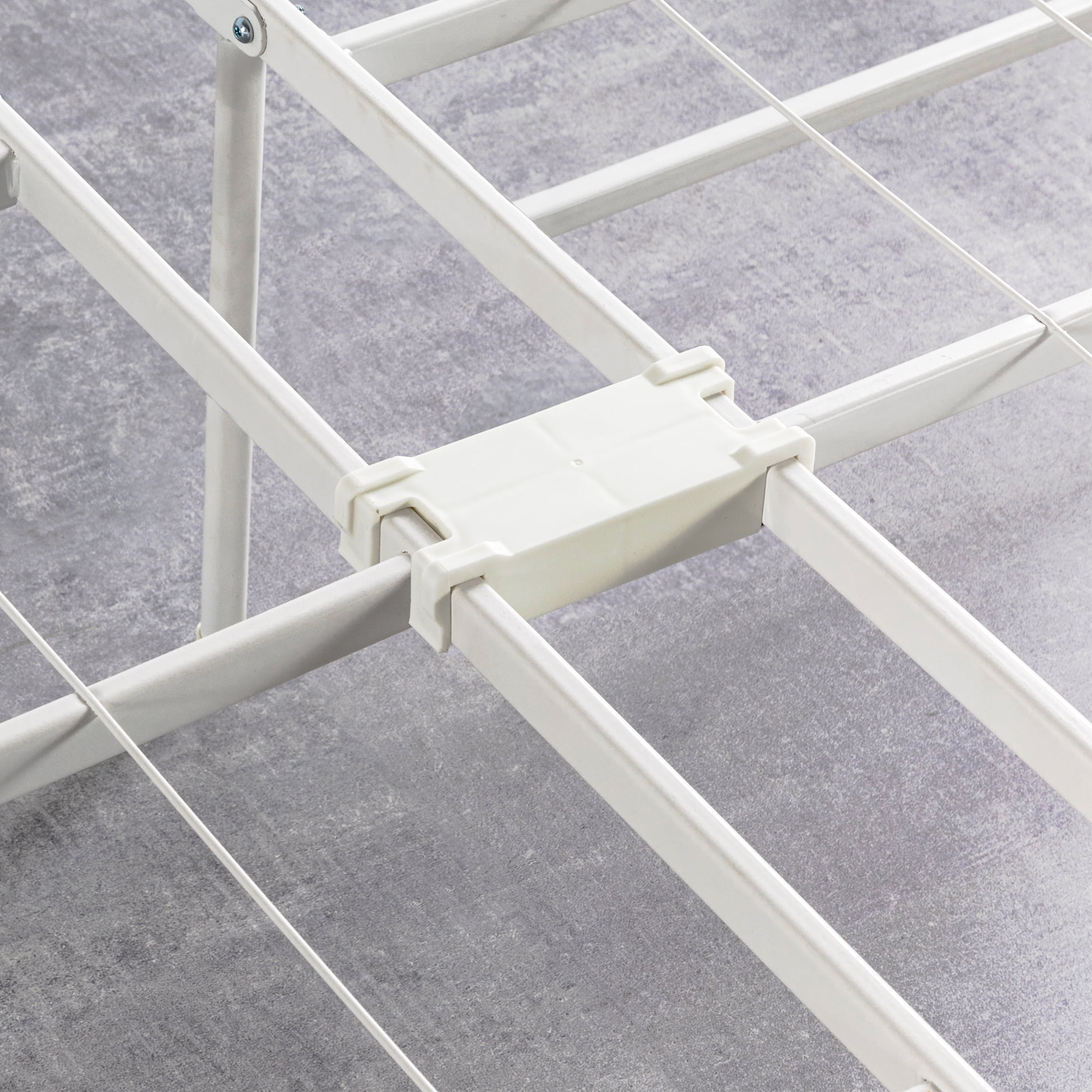 Zinus 14" White Metal SmartBase Tool-Free Assembly Bed Frame Mattress Foundation, King