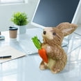 thumbnail image 3 of Easter ornament display,Easter Bunny Statue Standing Straw Rabbit Simulation Bunny Garden Decor Hand Woven Straw Animal Figurine Festival Home Ornament, 3 of 4