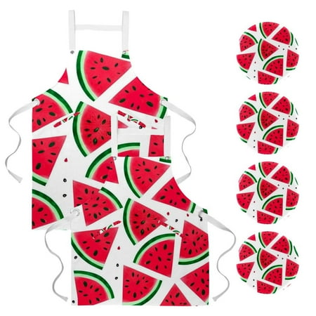 

Aprons for Women Men Chef With Pockets - 2 Pack Summer Fruit Adjustable Bib Apron Kitchen Restaurant Aprons for Women Men Chef BBQ Drawing Crafting Outdoors-4 Badges