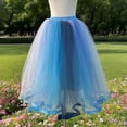thumbnail image 3 of oqasdz Skirts for Women High Waisted Colorful Layered Mesh Asymmetrical Heam Design Casual Flowy A Line Elastic Waistband Party Wear, 3 of 3