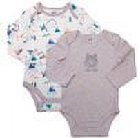 Baby Boy's 2-Pack Long-Sleeve Kimono Bodysuit Set -Side Snap Onesie Infant Bundle Mountain Wolf, Newborn…