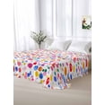 thumbnail image 5 of Colorful Polka Dot Twim Size Flat Sheet, Wrinkleproof & Fadeproof Cooling Flat Bed Sheet Only, Rainbow Watercolor Polka Dots Breathable Soft Bedding Top Sheets 66 x 96 Inches, 5 of 8