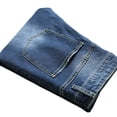 thumbnail image 5 of Men Casual Straight Loose Fit Comfort Jeans Men's Slim Fit Jeans Denim Pants Streetwear Mens Fashion Skinny Jeans Bootcut Jeans for Men , M&Blue, 5 of 8