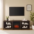 thumbnail image 4 of 69" TV Stand with Electric Fireplace - Low Profile Media Console, Adjustable Shelves, Dark Walnut Finish, 4 of 6