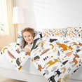 thumbnail image 3 of Castle Fairy Cute Woodland Animal Full Size Bedding Sets 7 Pieces,Fox Deer Hedgehog Pine Full Size Bed in a Bag,Orange Black Cream White,Reversible, 3 of 7