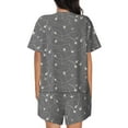 thumbnail image 3 of Kdxio Airplane Routes Around The World Print Pajamas Sets for Women Short-Sleeved Pjs with Lounge Shorts Two Piece Sleepwear S-4XL, 3 of 9