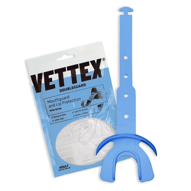 Markwort Vettex Protector Bucal Doubleguard para Fútbol Americano - Adulto, Azul Columbia