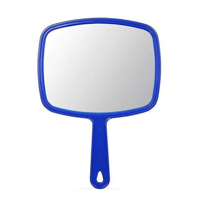 Grand Miroir à Main avec Poignée Confortable Miroir à Main Bleu