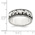 thumbnail image 4 of Sterling Silver Polished and Antiqued Elephants Ring, 4 of 6