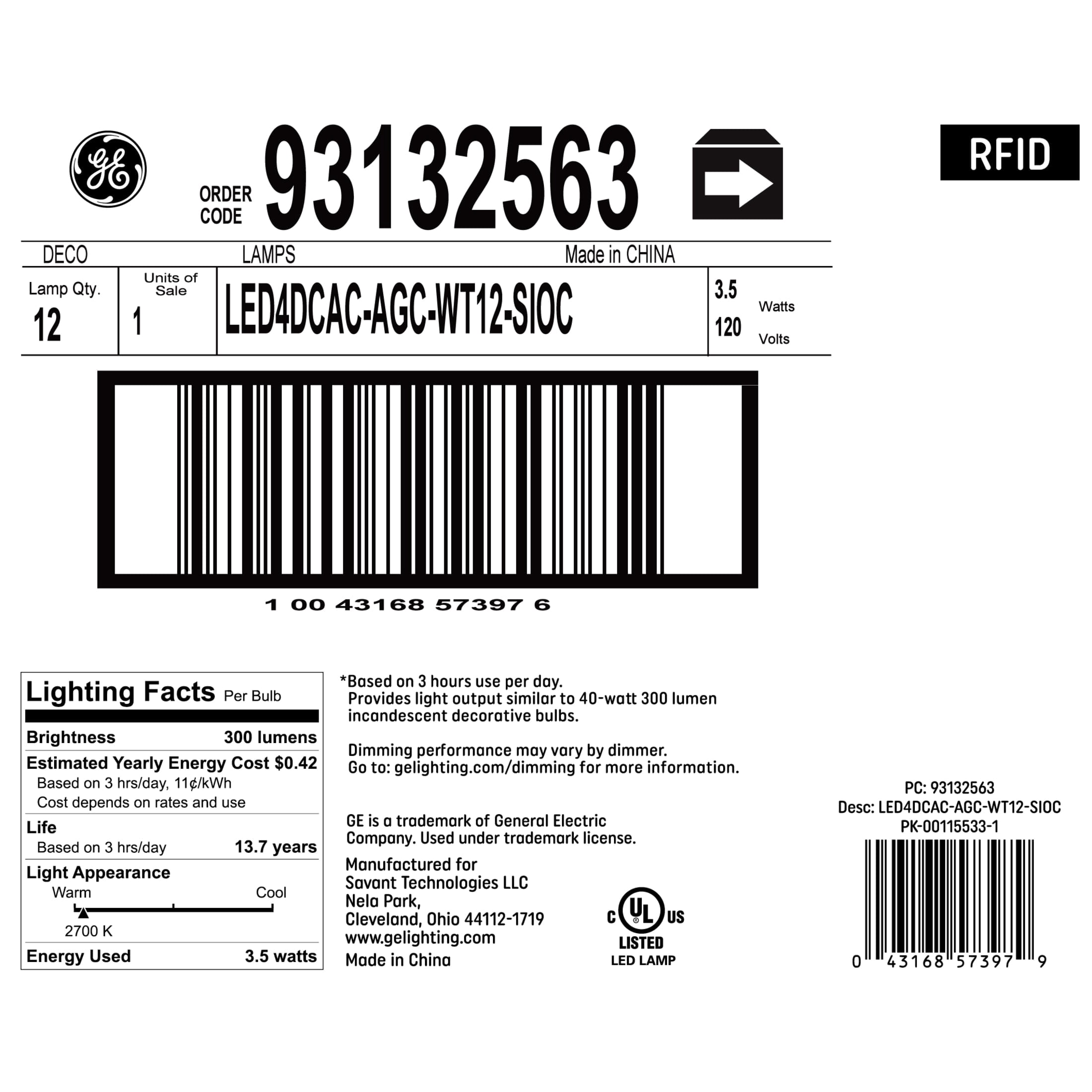 GE Classic LED 25 Watt Replacement, Soft White, CA11 Deco - Candle Bulbs (12-Pack)