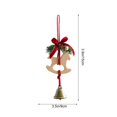 thumbnail image 3 of Qjidjing Christmas Tree Ornaments, Xmas Hanging Wind Chime Pendants with Red Bow, for Xmas Tree, Front Door, Car Interior Decor, 3 of 6
