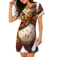 thumbnail image 2 of Fotbe Cartoon Cheetah With Attitude Bata de Dormir para Mujer con Estampado, Camisón de Algodón de Manga Corta, Ropa de Dormir Casual, 2 of 6
