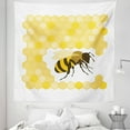 thumbnail image 1 of Honey Bee Tapestry, Single Bug Silhouette with Monochrome Hexagons, Fabric Wall Hanging Decor for Bedroom Living Room Dorm, 5 Sizes, Mustard Yellow, by Ambesonne, 1 of 1