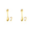 thumbnail image 1 of Spork multifuncional Kearding 5 en 1 Acero inoxidable Llavero Abrebotellas Oro 2piezas, 1 of 6