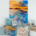 thumbnail image 2 of Designart ' Whirly Blue Waves Under Orange Sunset ' Nautical & Coastal Canvas Wall Art Print, 2 of 4