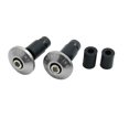 thumbnail image 1 of Unique Bargains 2pcs 7/8' 22mm Titanium Tone Motorcycle Handlebar Grip Bar End Slider Caps Plugs, 1 of 2