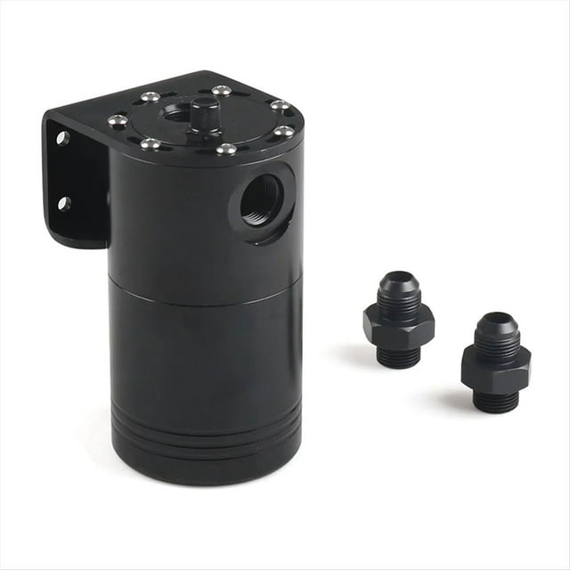 Réservoir/bidon de Récupération d'Huile de Course en Aluminium Réservoir Rond Turbo Récupération d'Huile Universel avec Adaptateurs AN10