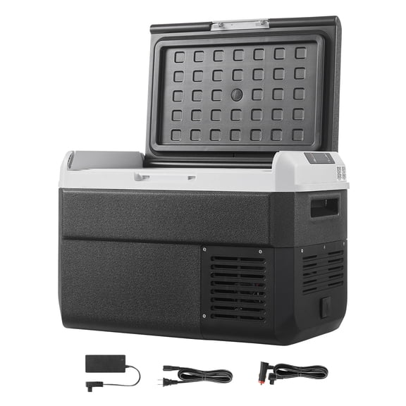 KFFKFF 25L Portable Car Refrigerator, 26.4QT Electric Cooler with -4℉ to 68℉ Adjustable Temperature, Dual Power 12V Refrigerator for Camping, Travel, RV and Outdoor Use