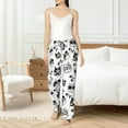 thumbnail image 5 of Pajama Pants Women, Sketch Line Cute Cat Fish Bone Sweatpants Soft Sleep Lounge Pants, Casual PJ Bottoms Pants with Pockets, 5 of 5