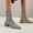 Multicolour, variant on HKEJIAOI High Heel Boots Women's Thick Heel Square Heel Square Toe Back Lace Up Side Zipper Boots