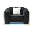 thumbnail image 4 of Glory Sapphire Velvet Upholstered Chair w/LED Accent Lighting in Black, 4 of 6