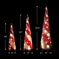thumbnail image 6 of Northlight LED Lighted Snowy Candy Cane Christmas Cone Tree Decorations - 39.5" - White and Red -Set, 6 of 10