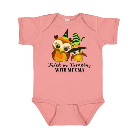 

Inktastic Trick or Treating with my Oma with Cute Witch Owls Gift Baby Boy or Baby Girl Bodysuit