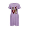 thumbnail image 5 of Nighties for Women Cotton Nightdress Sleep Tee Short Sleeves Print Nightshirt Soft Sleepwear Loungewear Purple L, 5 of 5