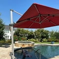 thumbnail image 4 of PURPLE LEAF 9 x 12FT Rectangular Double Top Deluxe Solar Powered LED Patio Umbrella Outdoor Cantilever Umbrella, Terra, 4 of 15