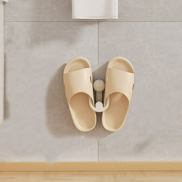 Perchero de Baño con Ventosa y Gancho Sin Taladrar | Organizador de Pared para Zapatillas, Toallas y Bolsas | Zapatero de Plástico Que Ahorra Espacio para Paredes de Azulejos y Vidrio