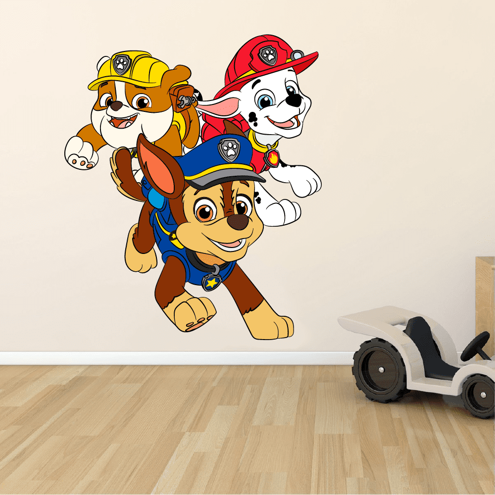 sej Tvunget Print Paw Patrol Marshall Rubble Chase Vinyl Decal Mural Baby Kids Room Bedroom  Removable Peel and Stick 30x15 inch - Walmart.com