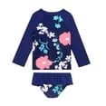 thumbnail image 2 of URMAIC Toddler Little Girls Long Sleeve Rash Guard with Bikini Bottoms Two Pieces Swimsuit, 2 of 3