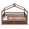 thumbnail image 4 of Roomfitters Full Size Wooden House Bed with Two Drawers, Walnut, 4 of 4