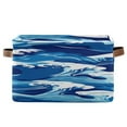 thumbnail image 2 of Sea Waves Cartoon Square Storage Bins with Handles Collapsible Containing Box 2 Packs, 2 of 9