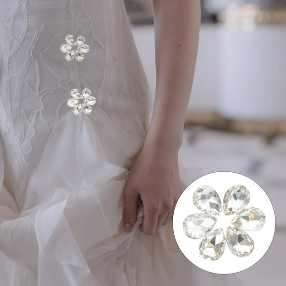 MLINS 50 Pcs Faceted on Applique Jewelry Making Bead Decoration Rhinestones