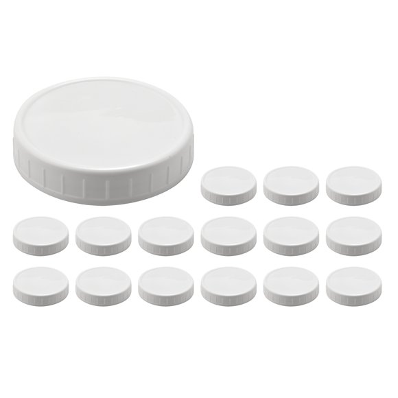 16 Pack Wide Mouth Mason Jar Lids,Plastic Storage Caps for Canning Jars,Leak-Proof and Anti-Scratch Resistant Surface