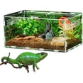 thumbnail image 1 of Yazoeia Reptile Terrarium - Reptile Breeding Box, Transparent Feeding Terrarium | Acrylic Reptile Feeding Container, Lizard Aquarium Breeding Terrarium Habitat for Snake Turtle Frog Spider, 1 of 9