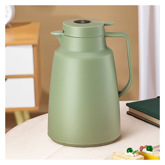 Thermal Vacuum Carafe with Glass Liner and Handle,Insulated Coffee Carafe for Coffee Tea Hot or Cold Drinks,Double Walled Vacuum Water and Beverage Dispenser