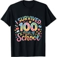 thumbnail image 1 of ALVORD I Survived 100 Days Of School Teacher Students T-Shirt Unisex S-5XL, 1 of 4