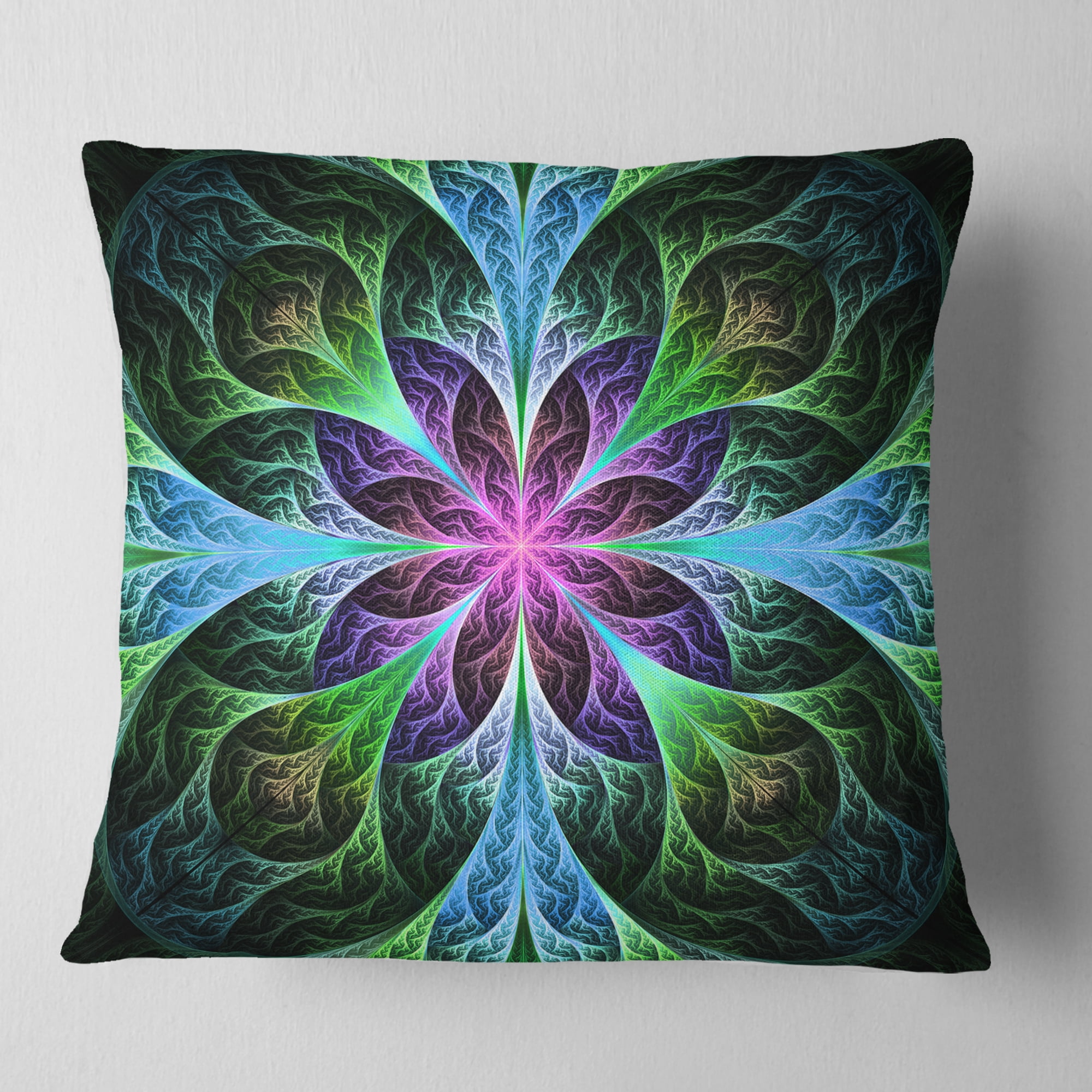 Designart 18" x 18" Contemporary, Modern Blue Polyester Throw Pillow