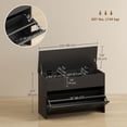 thumbnail image 3 of HOMCOM Shoe Bench with Flip Drawer, Cushion Lift-Top Entryway Bench, Black, 3 of 10
