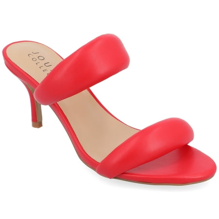 

Journee Collection Womens Mellody Light Puff Strap Slip On Open Toe Pumps