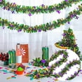 thumbnail image 2 of 1/2PCS MardiGras SwirlsTinsel Garland, Glitter Garland for MardiGras Tree Decorations, Purple Green Gold Metallic Hanging Party Ornaments for Mantle/Ceiling/Stairs/Porch Outdoor Decor, 2 of 8