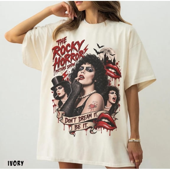 Rocky Horror Picture Show Classic Movie Portrait Graphic, Curry Shirt