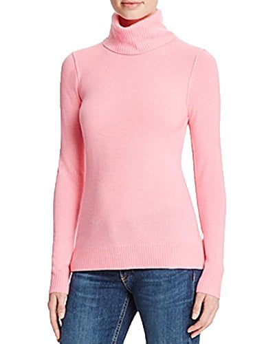 aqua cashmere turtleneck sweater