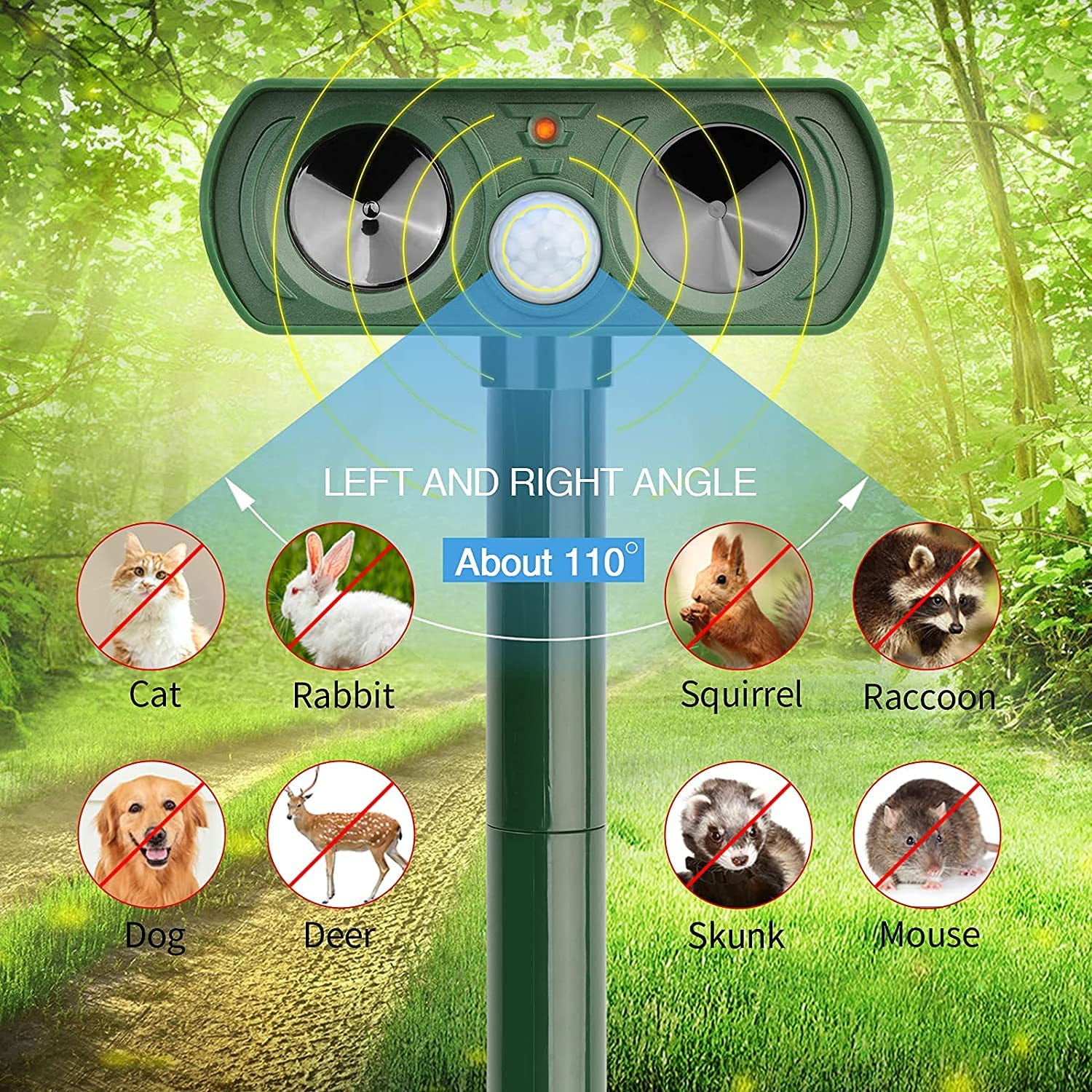 Nogis New Electronic Animal Repeller, Solar and Waterproof Animal